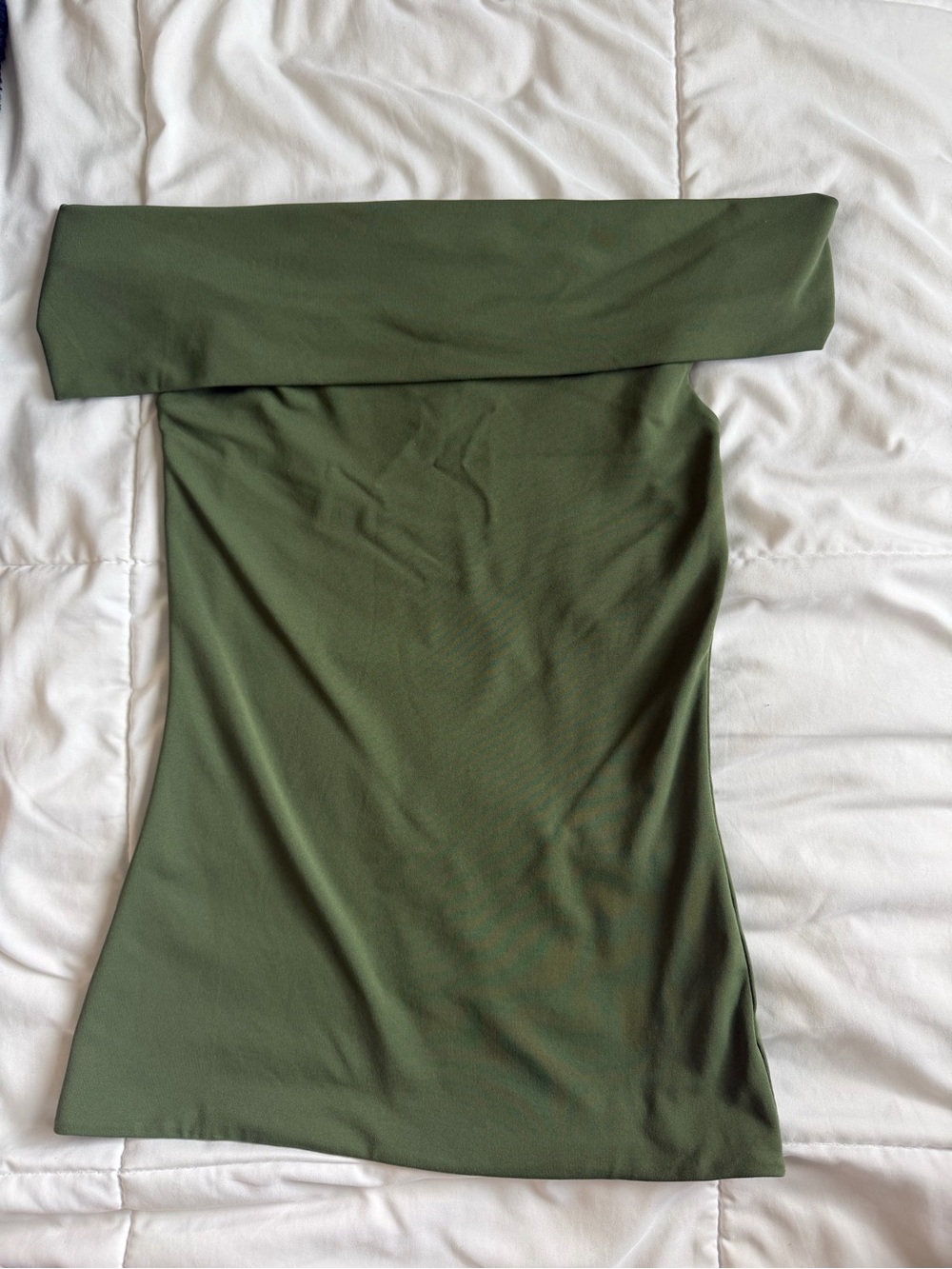 Aritzia Olive Green Off-Shoulder Top
